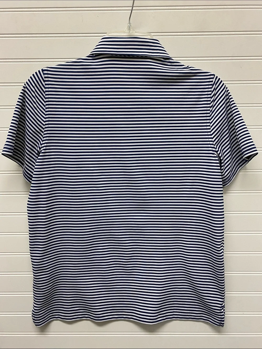 Vineyard Vines Navy and White Striped Performance Polo Golf Shirt